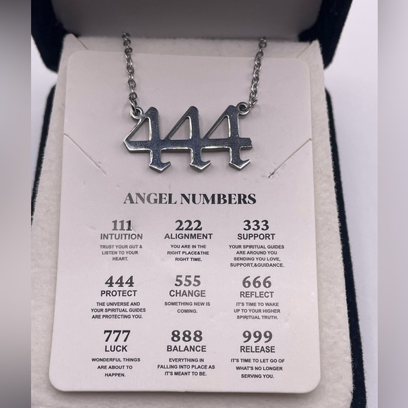 444 Angel Number Necklace | Protection | Silver | 18 inches | Nameplate Signs - Picture 9 of 9